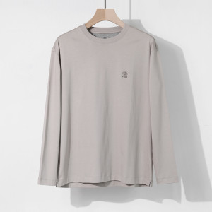 BC 로고 자수 라운드넥 긴팔 티셔츠