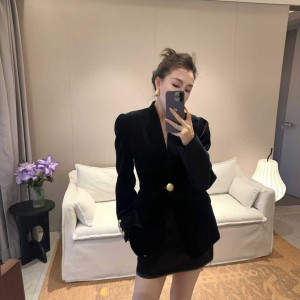 블랙 더블브레스트 블레이저 재킷