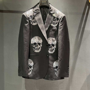 PP 스컬 핫픽스 블랙 수트 자켓
