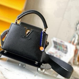 LV 블랙 레더 토트백