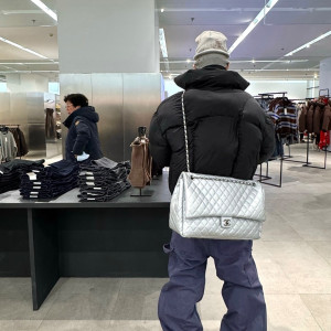 샤넬 화이트 퀼팅 체인백