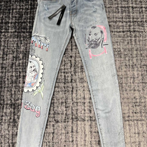 그래피티 아트워크 데님 진